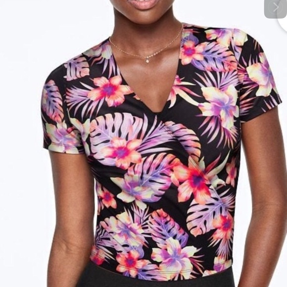 PINK Victoria's Secret Tops - PINK Victoria’s Secret Floral Ballet Wrap Top XS